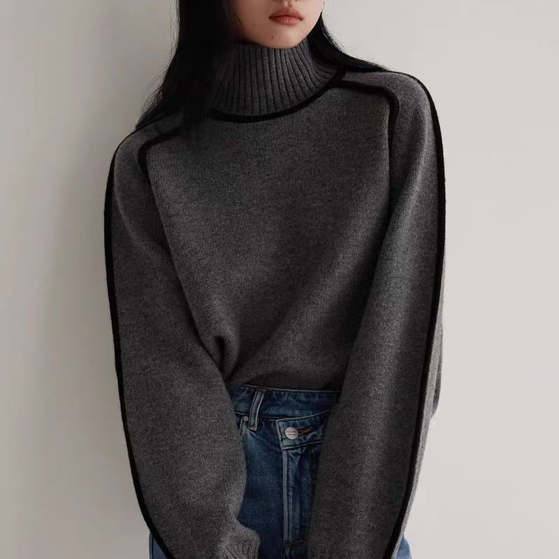 Cozy 3D Knit Half Turtleneck Pullover Sweater for Autumn & Winter