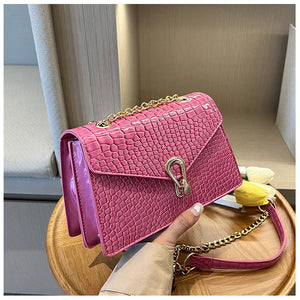 Crocodile Pattern Women's Chain Bag