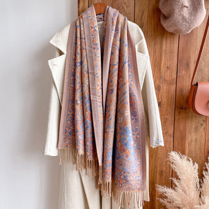 Cashmere-like Ethnic Style Shawl Thickened Warm Tassel Scarf