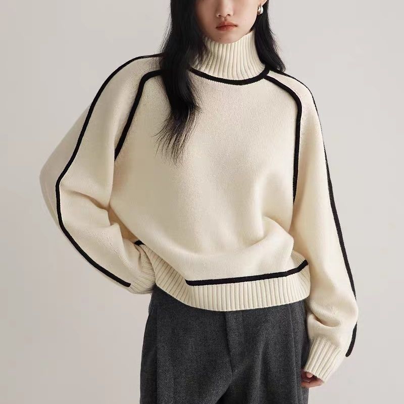 Cozy 3D Knit Half Turtleneck Pullover Sweater for Autumn & Winter