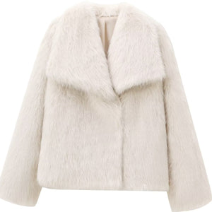 French Style Large Lapel Artificial Fur New Plush Coat