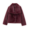 French Style Large Lapel Artificial Fur New Plush Coat