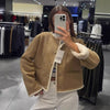 Women's Gold Button Decoration Double-sided Long-sleeved Jacket