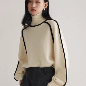 Cozy 3D Knit Half Turtleneck Pullover Sweater for Autumn & Winter