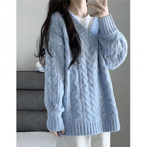 Autumn And Winter Women's Loose And Lazy Style Knitwear Top Sweater