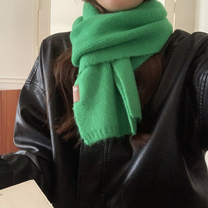 Soft Sticky Warm Fashion Basic Outer Wear Solid Color Scarf For Women