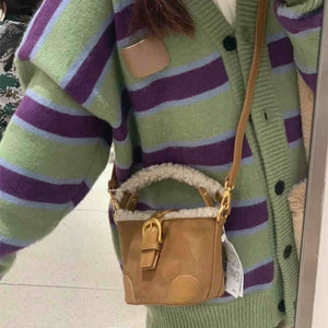 Autumn And Winter Wool Mini Bucket Bag