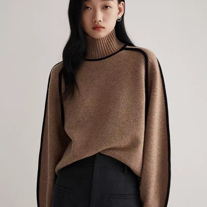 Cozy 3D Knit Half Turtleneck Pullover Sweater for Autumn & Winter