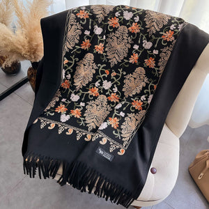 Ethnic Style Cashmere-like Embroidery Tassel Scarf