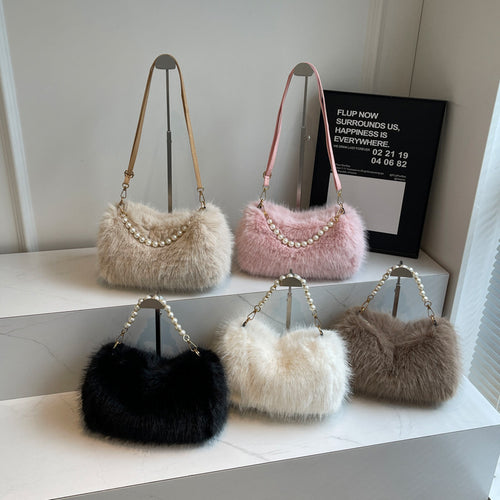 Beaded Shoulder Messenger Bag Simple Casual Handbag Female Bags