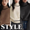 Cozy 3D Knit Half Turtleneck Pullover Sweater for Autumn & Winter