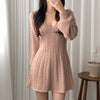 Elegant Twist Knitted Dress Women's