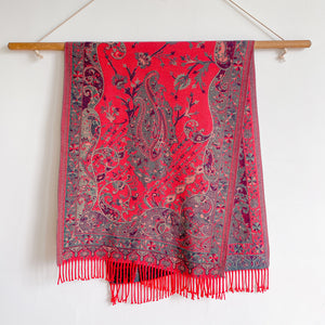 Cashmere-like Ethnic Style Shawl Thickened Warm Tassel Scarf