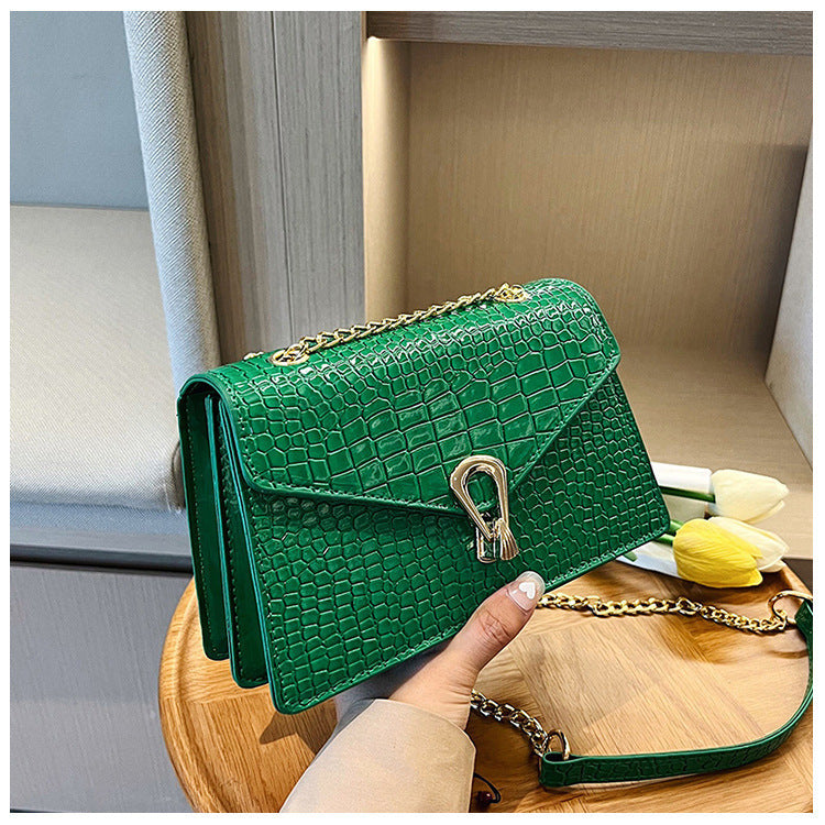 Crocodile Pattern Women's Chain Bag